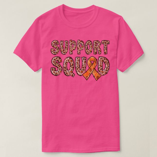 Orange Ribbon Leopard Print Support Squad ADHD1118 T-Shirt (Design Front)