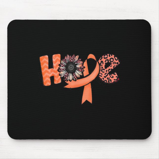 Orange Ribbon Leopard Sunflower Hope RSD CRPS Awar Mouse Mat (Front)