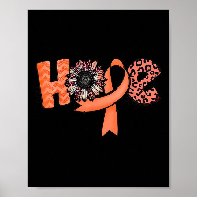 Orange Ribbon Leopard Sunflower Hope RSD CRPS Awar Poster (Front)