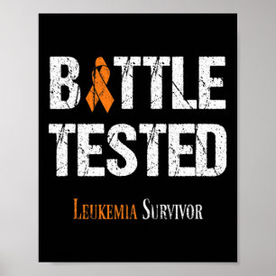 Orange Ribbon Leukaemia Awareness Battle Tested  Poster