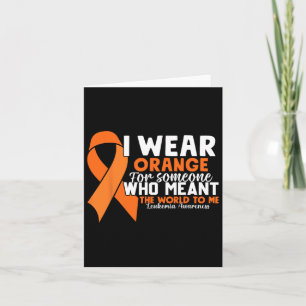 Orange Ribbon Leukaemia Awareness Blood Cancer Card
