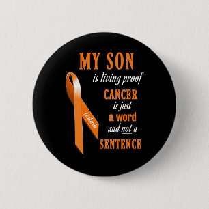 Orange Ribbon Leukaemia Awareness s (Son) 6 Cm Round Badge