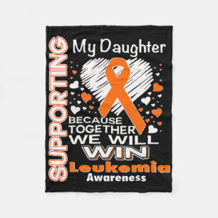 Orange Ribbon Leukaemia Awareness Supporting My Da Fleece Blanket