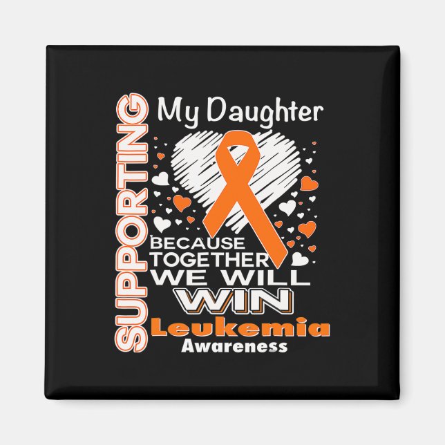 Orange Ribbon Leukaemia Awareness Supporting My Da Magnet (Front)