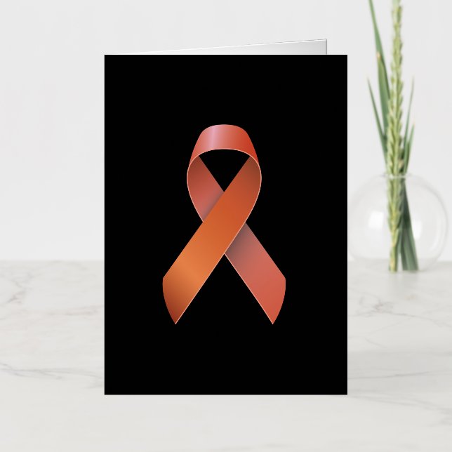 Orange Ribbon - Leukaemia cancer - Kidney cancer Foil Greeting Card (Front)