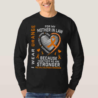 Orange Ribbon Ms Mother In Law Multiple Sclerosis T-Shirt