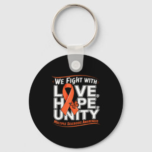 Orange Ribbon Multiple Sclerosis Awareness Love Ho Key Ring