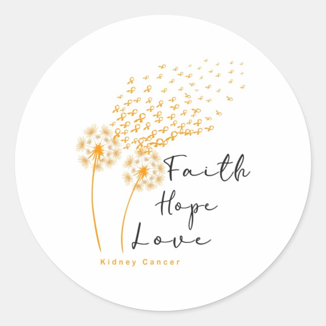 Orange Ribbon Resist The Storm Kidney Cancer Aware Classic Round Sticker (Front)