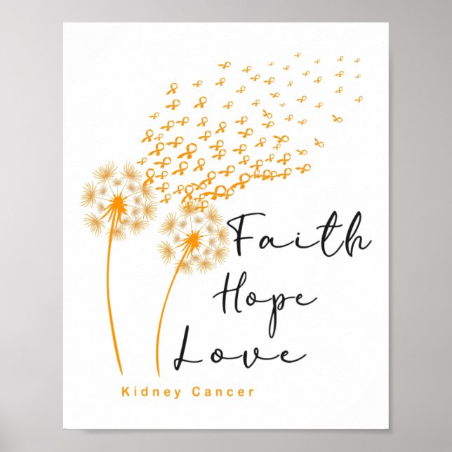 Orange Ribbon Resist The Storm Kidney Cancer Aware Poster (Front)