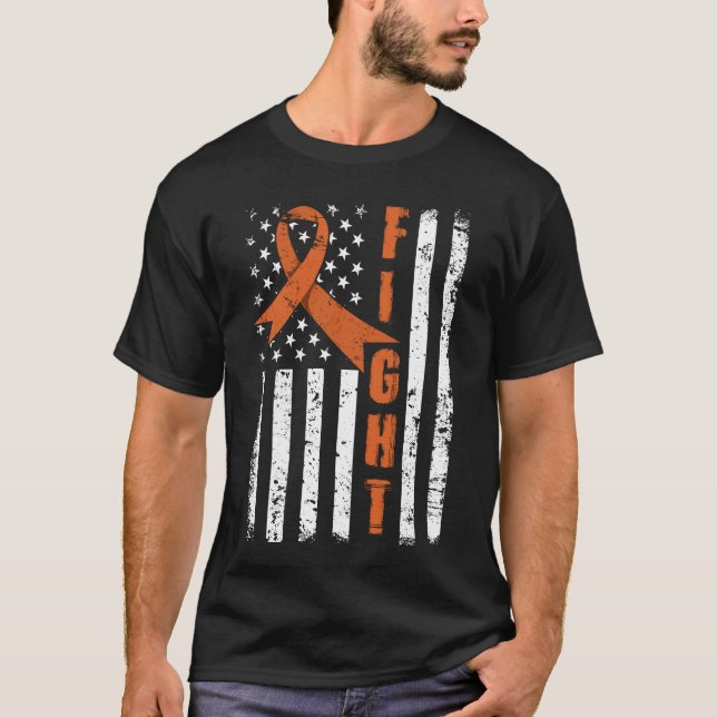Orange ribbon sign - Leukaemia Awareness_fullprint T-Shirt (Front)