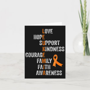 Orange Ribbon Sign Retro Vintage Aml Leukaemia Awa Card