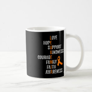 Orange Ribbon Sign Retro Vintage Aml Leukaemia Awa Coffee Mug