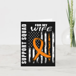 Orange Ribbon Wife Leukaemia Awareness Usa Flag Ca Card
