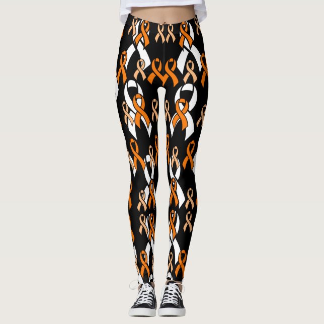 Orange Ribbons...RSD/CRPS Leggings (Front)