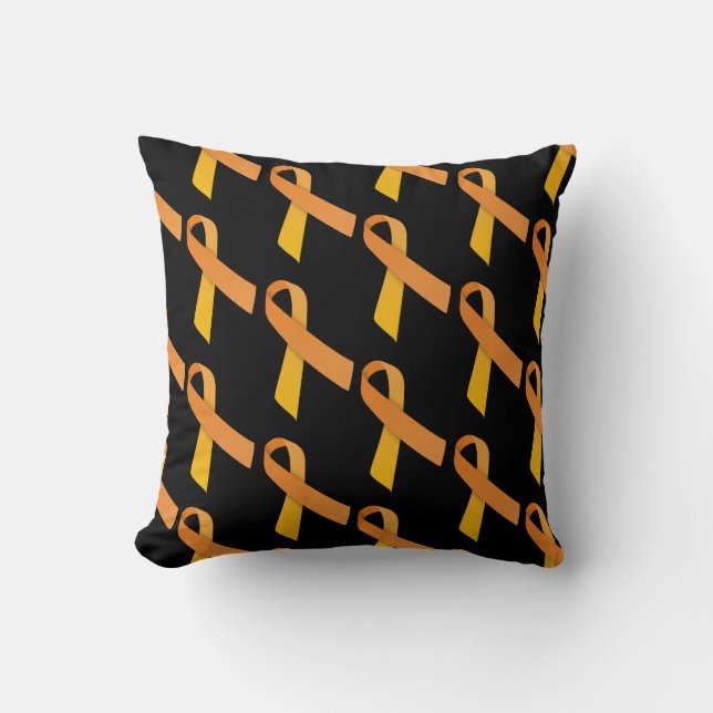 Orange Ribbons Tiled Pattern Cushion (Front)