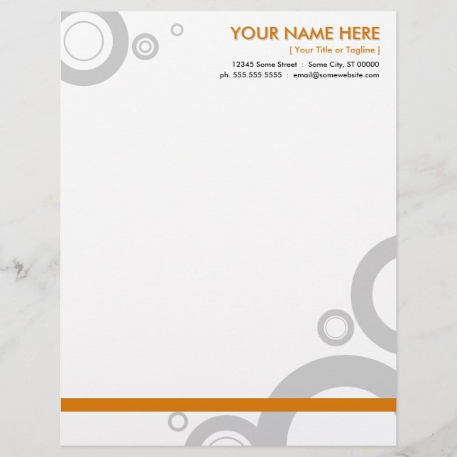 orange rings letterhead template (Front)