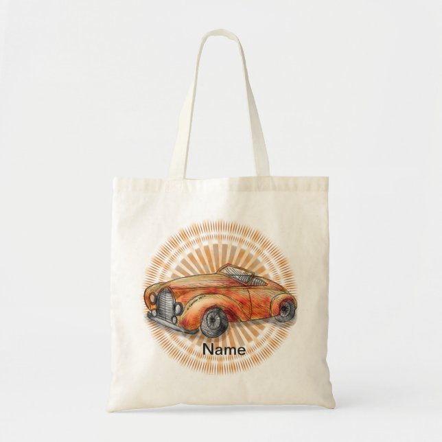 Orange Roadster Car tote bag (Front)