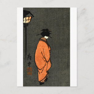Orange Robed Geisha Postcard