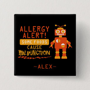 Orange Robot Food Allergy Alert Button