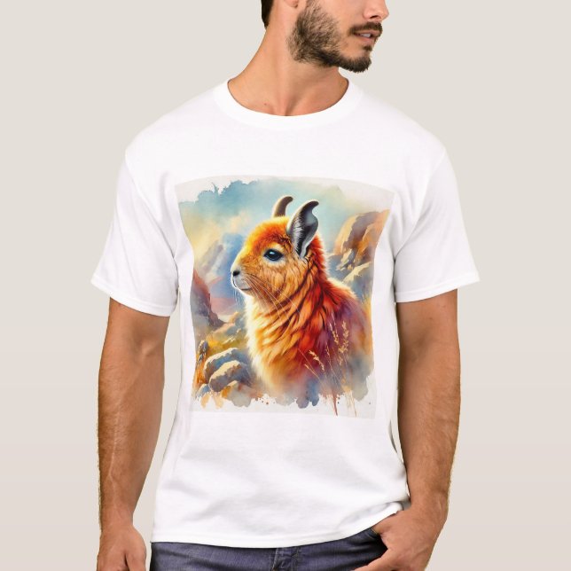 Orange Rock Viscacha 270824AREF117 - Watercolor T-Shirt (Front)