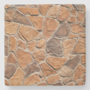 Orange Rock Wall Square coaster