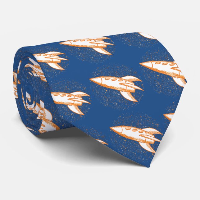 Orange Rocket Tie (Rolled)