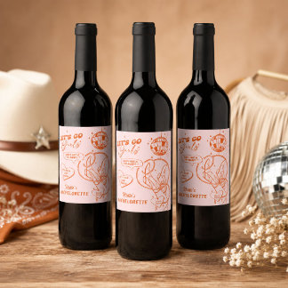 Orange Rodeo Bachelorette Party Nash Bach  Wine Label