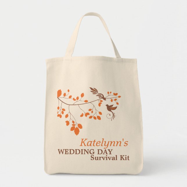 Orange Romance Wedding Day Survival Kit Bag (Front)