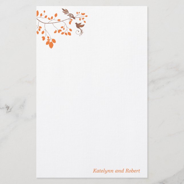 Orange Romance Wedding Stationery (Front)