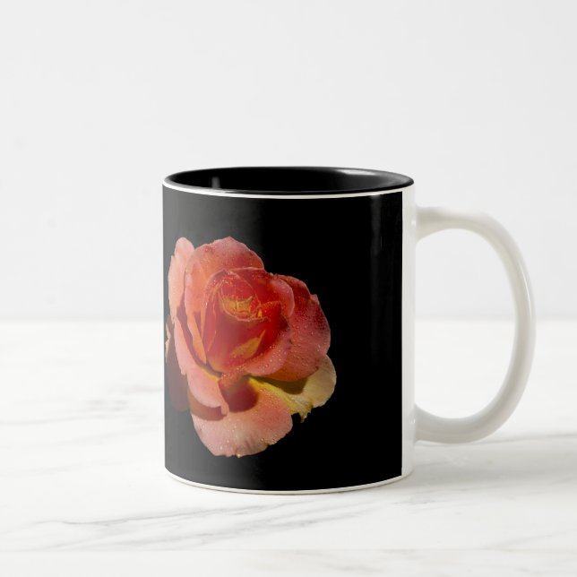 Orange Rose 2 Two-Tone Coffee Mug (Right)