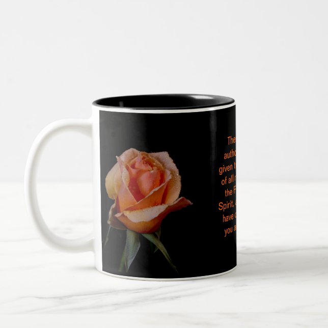 Orange Rose 3 Two-Tone Coffee Mug (Left)