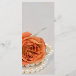 Orange Rose and White Pearls Wedding Program Programme