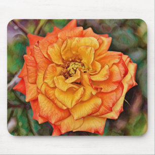 Orange Rose Art Mouse Pad