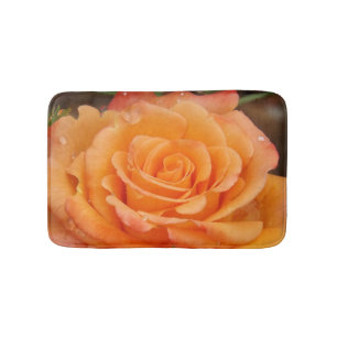 Orange rose bath mat