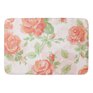 Orange rose bath mat