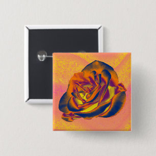 Orange Rose Button