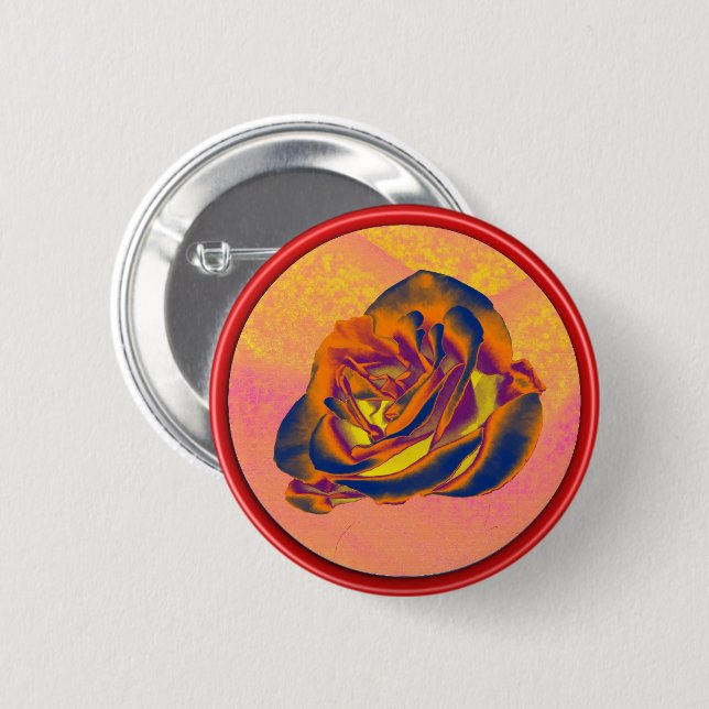 Orange Rose Button (Front & Back)