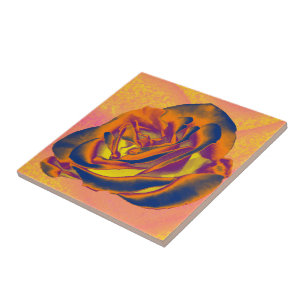 Orange Rose Ceramic Tile