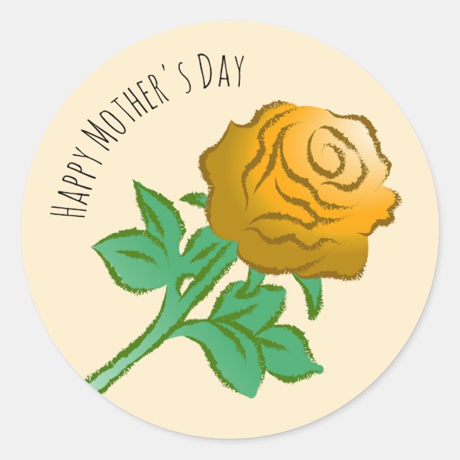 Orange Rose Classic Round Sticker (Front)