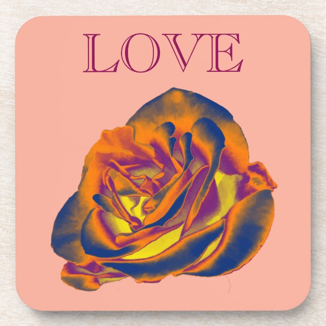 Orange Rose Coaster (Front)