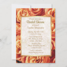 Orange Rose Floral Bridal Shower