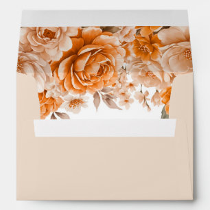 Orange Rose Floral Invitation Envelope