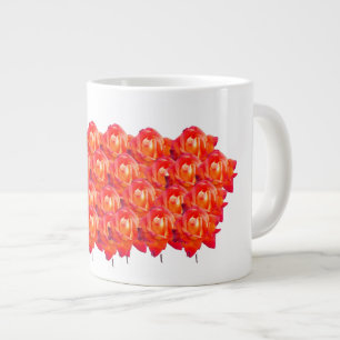 Orange rose floral large coffee mug