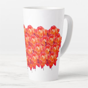 Orange rose floral latte mug