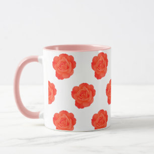 Orange Rose Floral Pink Custom Art Gifts Favours Mug