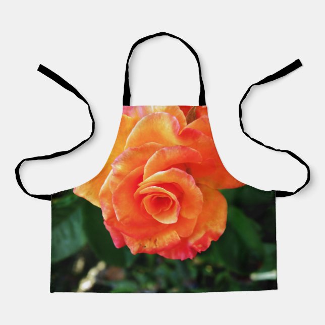 Orange rose flower apron (Front)