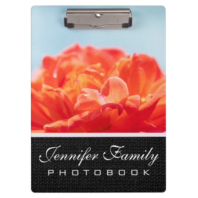 Orange rose flower clipboard (Front)