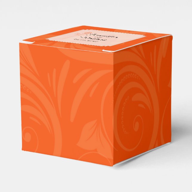 Orange Rose Graphic Wedding Favour Box (Front Side)