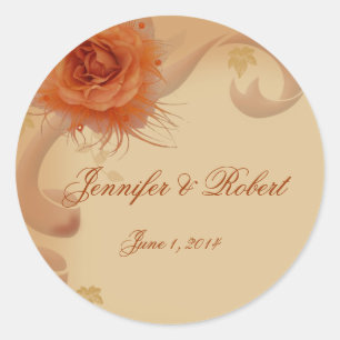 Orange Rose in the Fall Envelope Seal