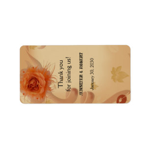 Orange Rose in the Fall Wedding Lip Balm Label